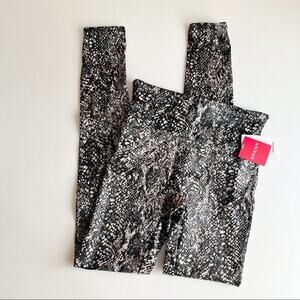 SPANX Faux Leather Snake Print Leggings Grey Snake